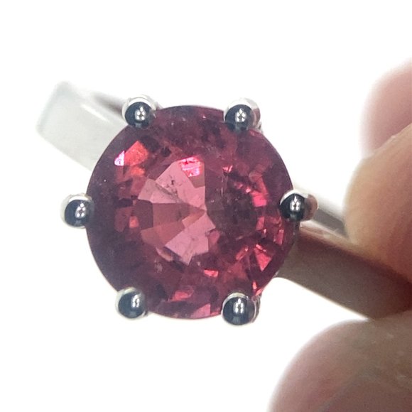 Rubellite 1.16ct Solid 14K White Gold Ring - Picture 1 of 7